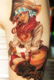 braccio modello di tatuaggio ragazza colore molto realistico