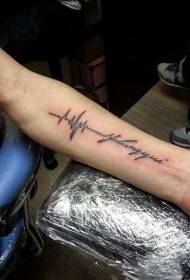 ECG negro con patrón de tatuaxe brazo