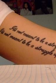 Modello di tatuaggio alfabeto inglese bianco e nero grande braccio