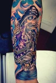 krah i frikshëm ngjyra piratike kafkë model i personalizuar tatuazh