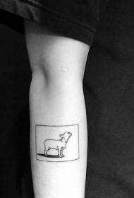 ذراع تصميم بسيط أسود الوشم نمط الكلب الصغير