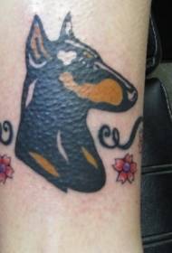 Exemplum coloribus viverra arma Doberman Pin tattoo