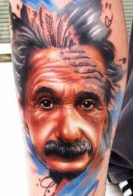 Arm veelkleurige realistische Einstein portret tattoo patroon