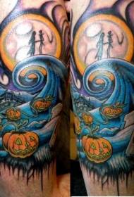 rokas jautri krāsains karikatūra Helovīna tēma tetovējums modelis