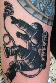 Impressionante mudellu di tatuaggi di braccia astronauta biancu è biancu
