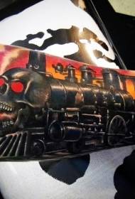 arms creepy taro train tattoo pattern