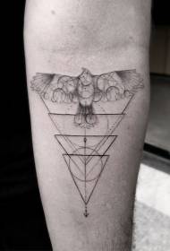 Arm geometrischen Stil Schwarz-Weiß-Vogel Tattoo-Muster)) (12900 - Arm mysteriöse Frau und Messer Buchstaben Tattoo-Muster