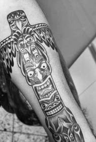 arm enkel svart tribal statue tatoveringsmønster