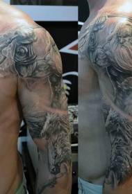 mwatye-etonan modèl tatoo pòtrè lanmè Bondye Poseidon