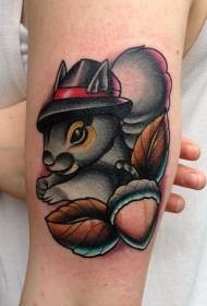 katuni mtindo mpya wa shule ya squirrel mkono wa tattoo