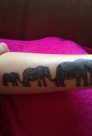 beso ederra van Gogh Lore apainketa elefante familia tatuaje eredua