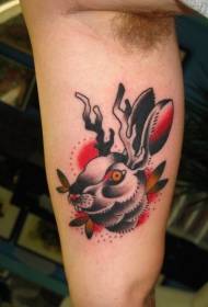 tsohuwar makaranta Bunny tare da tsarin tattoo hannun