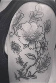 stora grå blommiga tatueringsmönster för gamla skolan