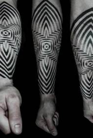 arm sort og hvid hypnose dekorativ personlighed tatoveringsmønster