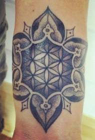 Arm Gray Dotted Flower Tattoo Pattern