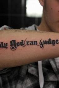 modello di tatuaggio frase braccio nero inglese alfabeto uomo