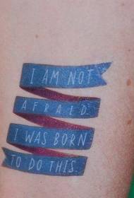 kar kék szalag és a fehér levél tetoválás minta