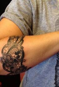 рука црно-бијели цвјетни чипкасти цвјетни узорак тетоважа