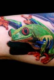 krásné barevné realistické žabí paže tetování vzor