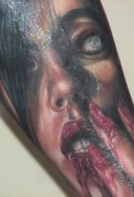 τρόμου τρόμου αιματηρή βαμπίρ γυναίκα μοτίβο τατουάζ τατουάζ