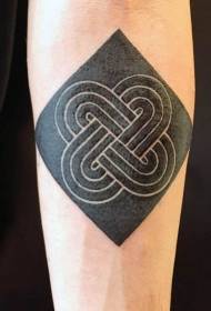 Aarm schwaarz a wäiss keltescht geometrescht dekorativ Tattoo Muster