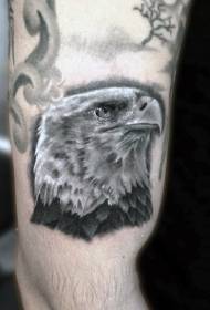 Gorgeous black and white eagle avatar arm tattoo pattern
