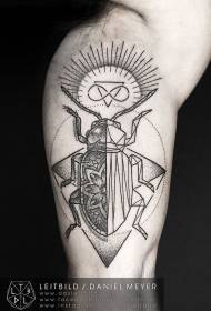Bone Sting Style Μαύρο έντομο και άπειρο σύμβολο Τατουάζ Pattern