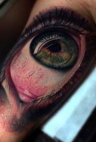 реалистичный ужасный человеческий глаз рука татуировки