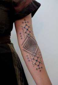 крах једноставан дизајн Црни племенски геометријски узорак тетоважа