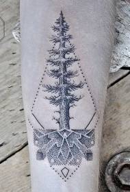 roko smešno črno nabito samotno drevesno tatoo vzorec
