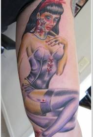 Большой замечательный плакат девушка татуировки зомби