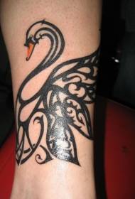 qaabka qabyaaladda qaabka swan tattoo madow
