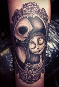 braț model de tatuaj mireasă de desene animate zombie desen animat negru