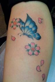 simpatico fiore di farfalla color Tatuaggio
