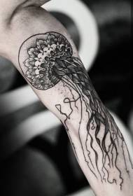 modello di tatuaggio braccio di medusa grande vecchia puntura in bianco e nero di vecchia scuola