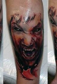 Modeli tatuazh i mrekullueshëm i frikshëm i gjakut të gjakut të vampirit