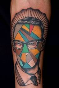 paže geometrický styl retro anonymní portrét tetování vzor