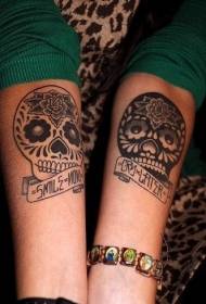 izingalo isitayela saseMexico isitayela se-skull s tattoo ehlukile