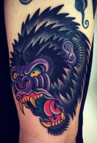 krah i irrituar me ngjyra të leshit të furrës së tatuazhit gorilla 13432 - model i bukur tatuazhesh gorilla tatuazhesh me ngjyra të bukura