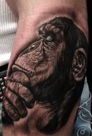 caj npab xav chimpanzee tiag tiag tattoo qauv