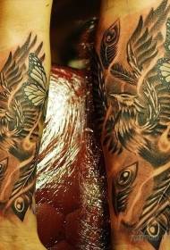 ruoko Exquisite yakavezwa butterfly uye phoenix tattoo maitiro