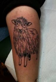 arm scary black line sheep tattoo pattern