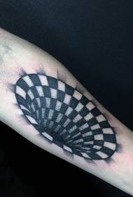 naoružajte nevjerojatan crno-bijeli kvadratni hipnotički uzorak tetovaža