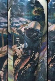 braço realista cor astronauta homens tatuagem padrão