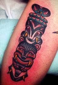Modello di tatuaggio del braccio totem tribale di colore semplice