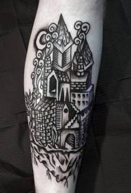 руку слатка цртани црни замак тетоважа личност узорак