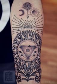 Arm erstaunlich mysteriösen Punkt Tattoo geometrische Sun Eye Tattoo-Muster