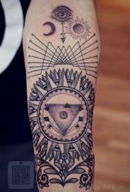 braccio stupefacente punto misterioso tatuaggio geometrico del tatuaggio occhio di sole