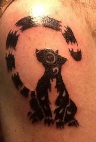 črni vzorec tatujev lemurja plemena arm