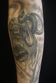 kult realistisk grått mammutarm tatoveringsmønster